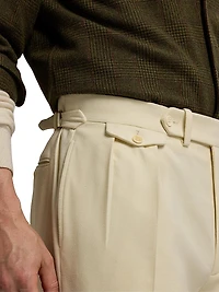 Pleated Wool Flannel Trousers