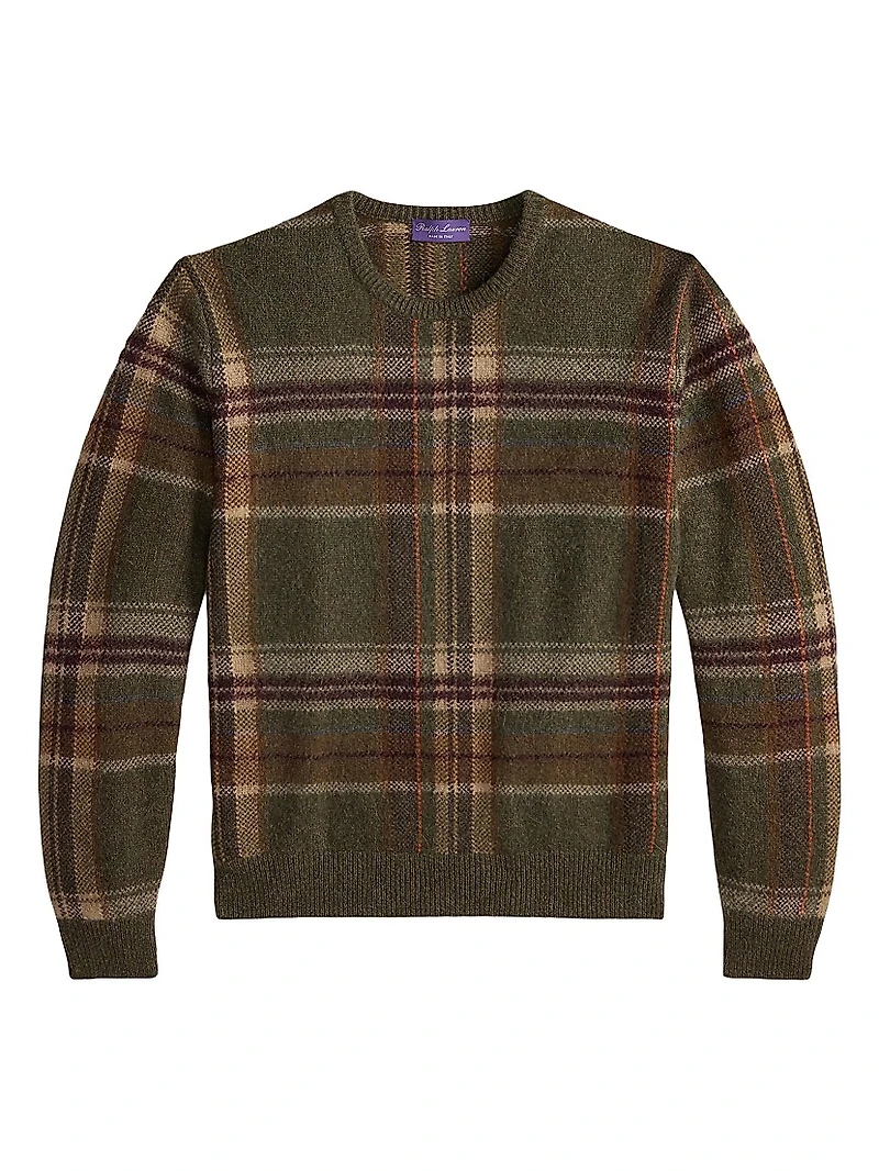 Plaid Alpaca-Blend Sweater