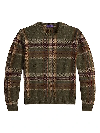 Plaid Alpaca-Blend Sweater