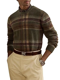 Plaid Alpaca-Blend Sweater