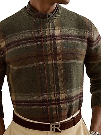 Plaid Alpaca-Blend Sweater