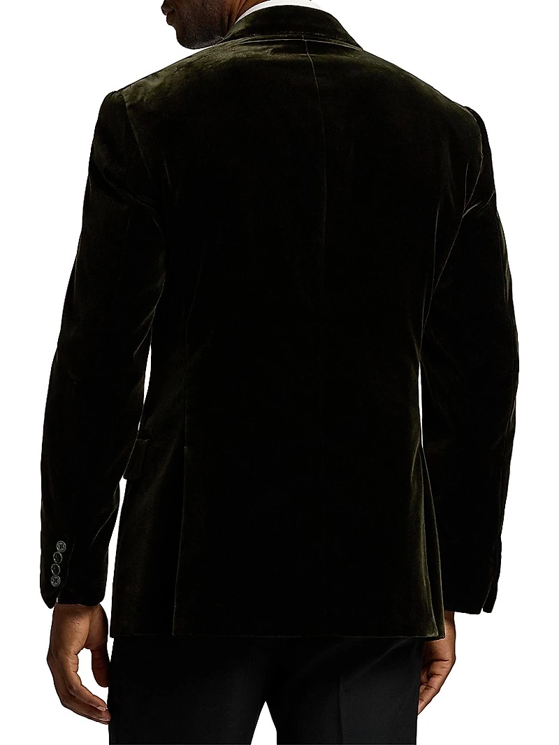 Velvet Single-Breasted Blazer