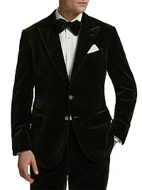 Velvet Single-Breasted Blazer