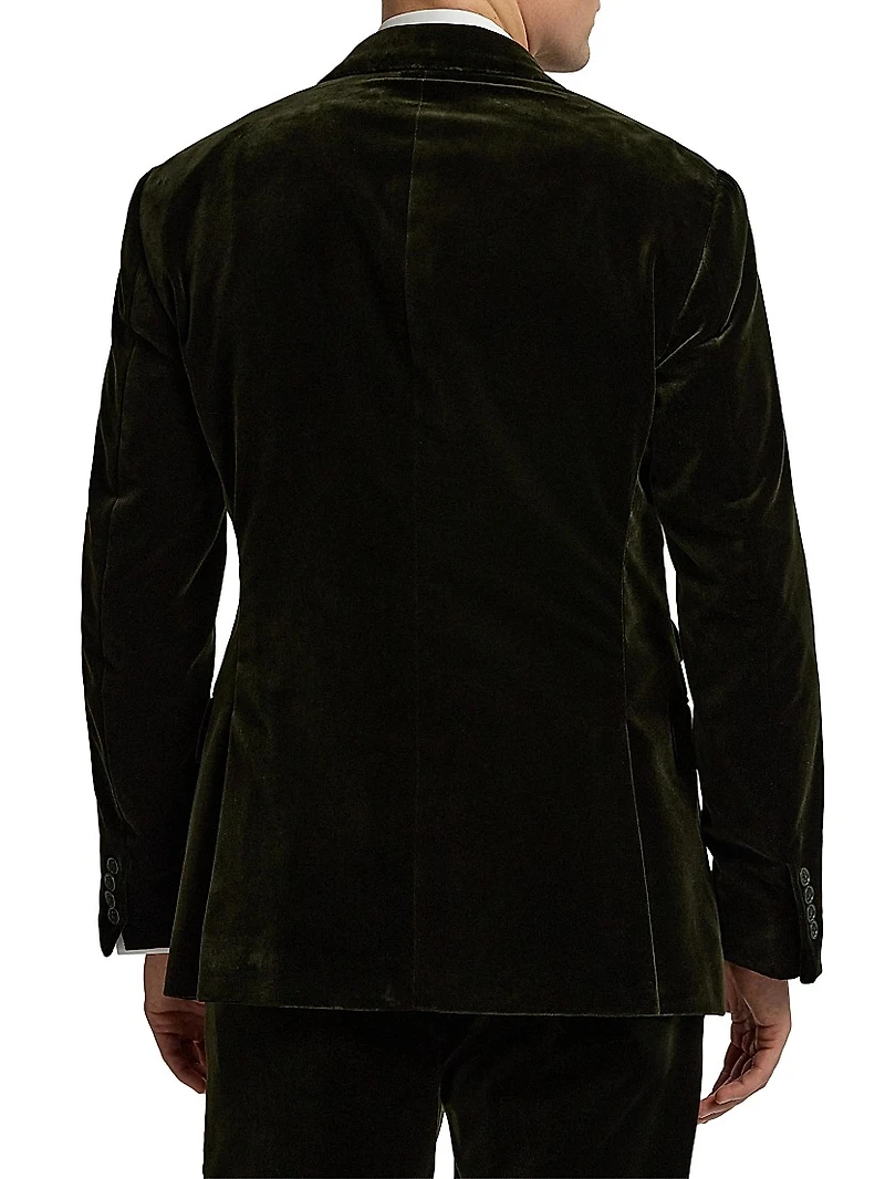 Velvet Single-Breasted Blazer