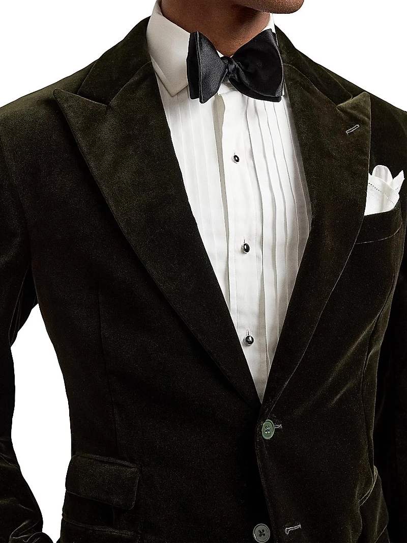 Velvet Single-Breasted Blazer