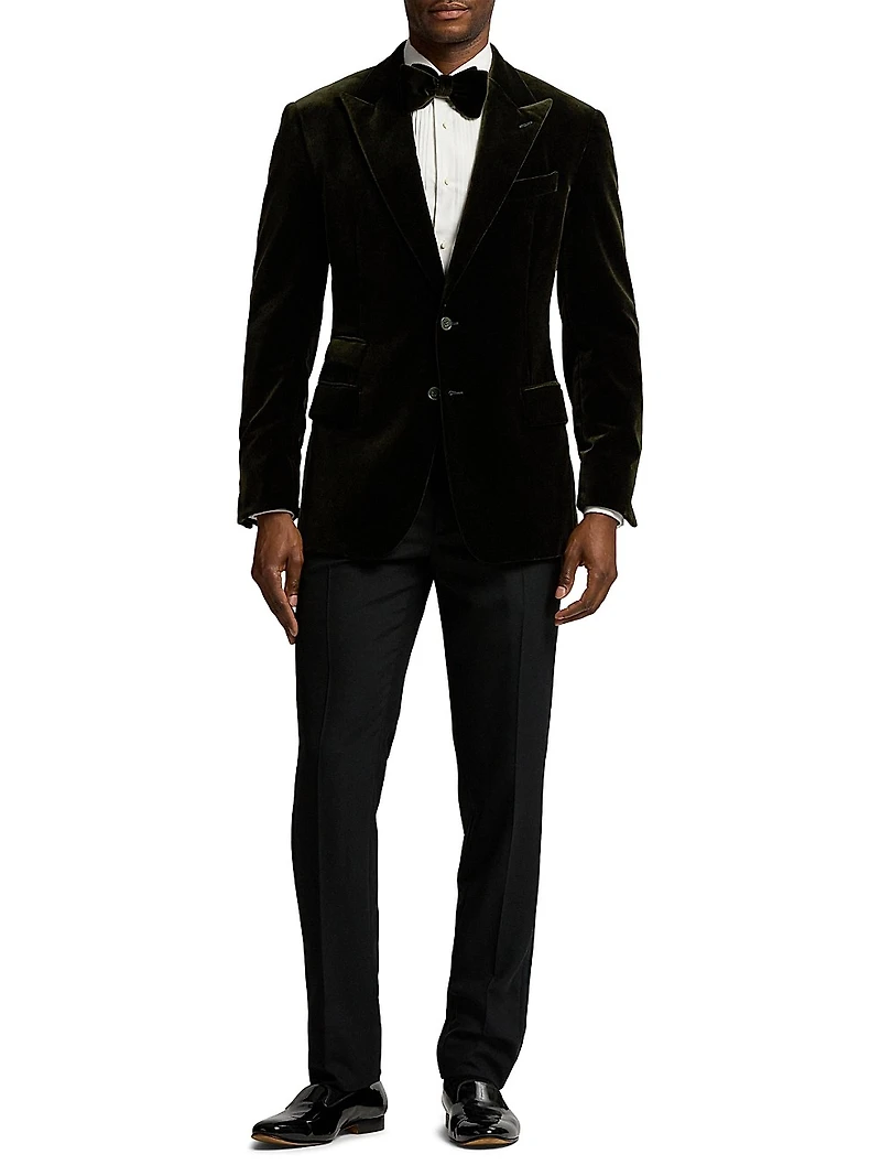 Velvet Single-Breasted Blazer