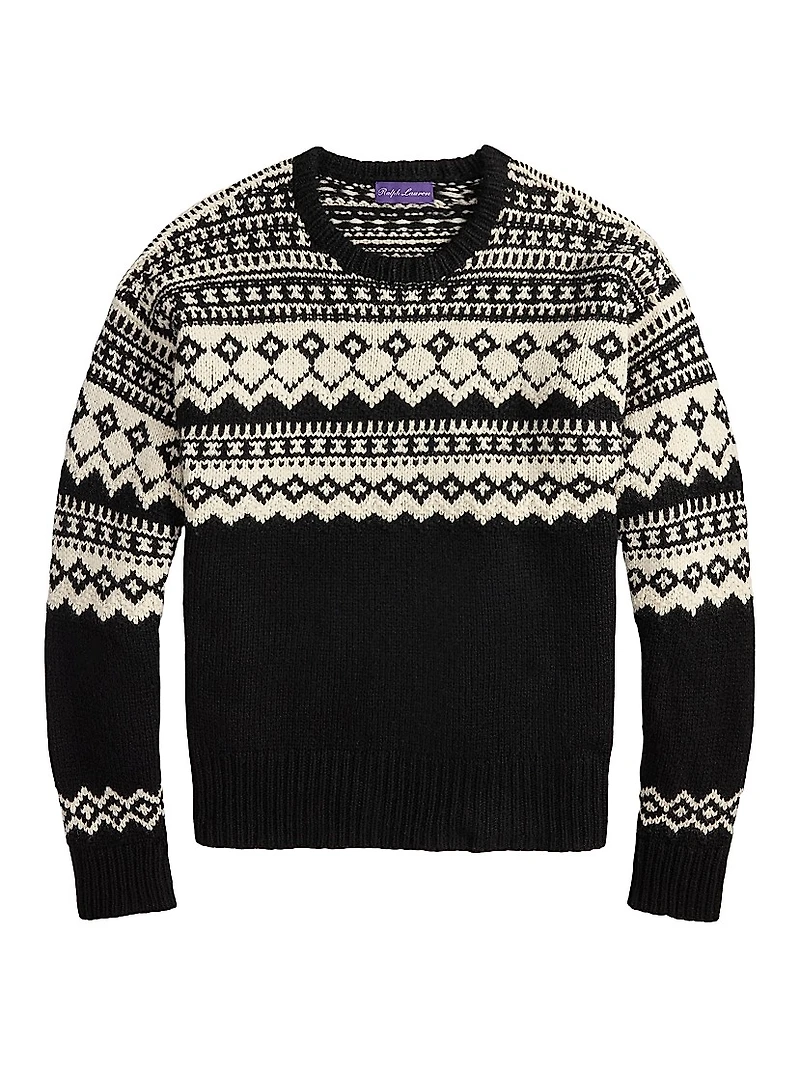 Fair Isle-Style Cashmere Crewneck Sweater