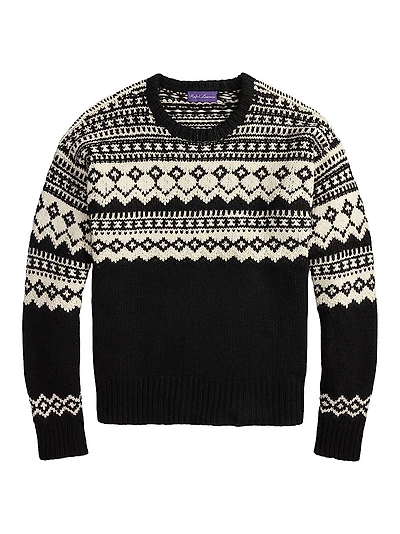 Fair Isle-Style Cashmere Crewneck Sweater