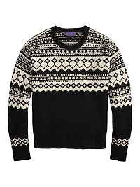 Fair Isle-Style Cashmere Crewneck Sweater