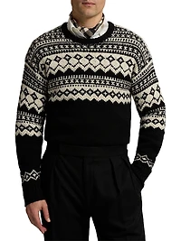 Fair Isle-Style Cashmere Crewneck Sweater