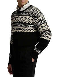 Fair Isle-Style Cashmere Crewneck Sweater