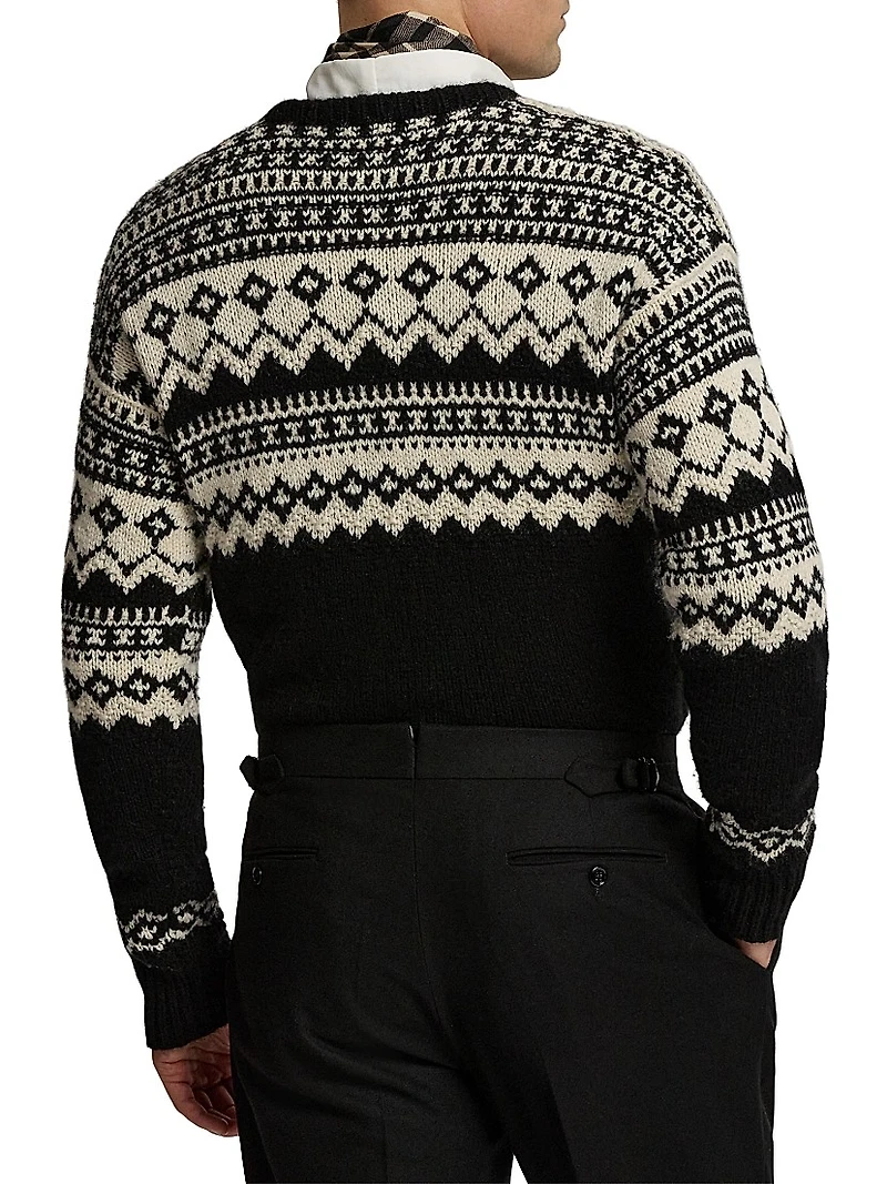 Fair Isle-Style Cashmere Crewneck Sweater