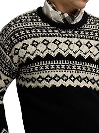 Fair Isle-Style Cashmere Crewneck Sweater