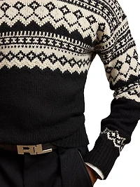 Fair Isle-Style Cashmere Crewneck Sweater