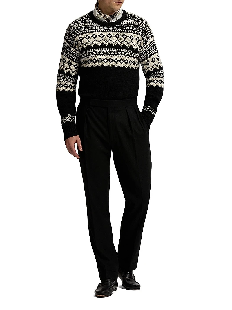 Fair Isle-Style Cashmere Crewneck Sweater