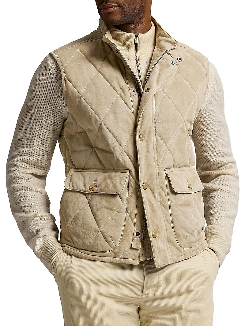 Carleton Quilted Suede Vest