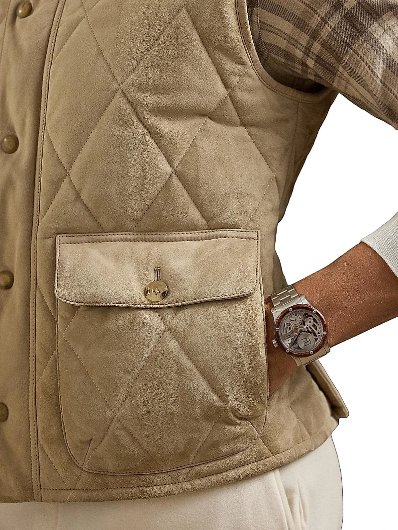 Carleton Quilted Suede Vest