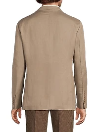 Hadley Silk-Linen Single-Breasted Jacket