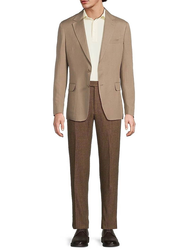Hadley Silk-Linen Single-Breasted Jacket