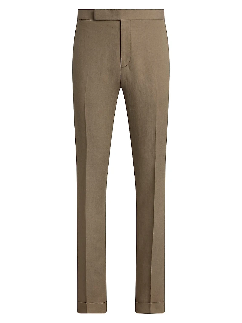 Silk-Linen Slim Trousers