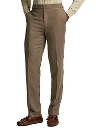Silk-Linen Slim Trousers