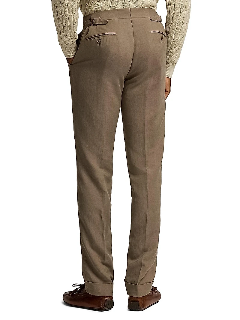 Silk-Linen Slim Trousers