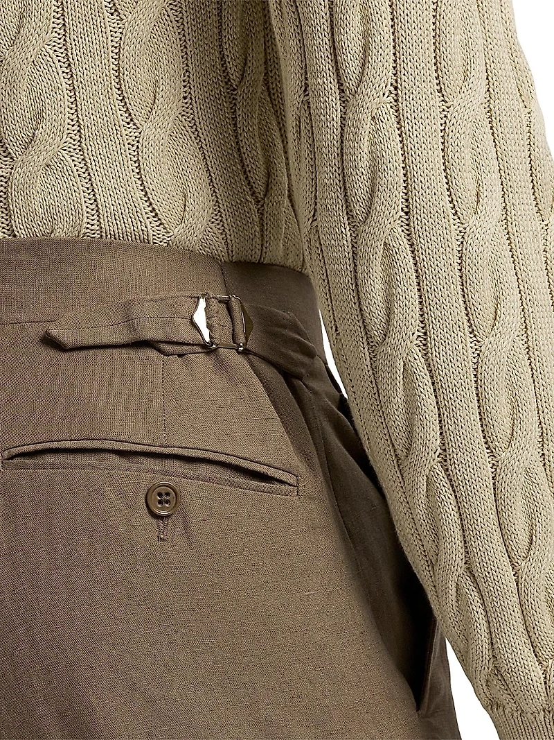 Silk-Linen Slim Trousers