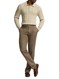 Silk-Linen Slim Trousers