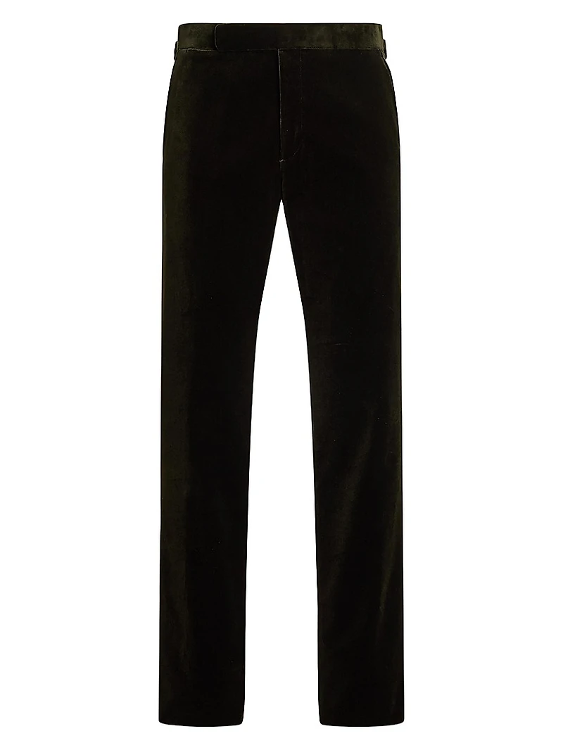 Cotton Velvet Slim-Fit Trousers