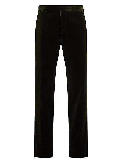 Cotton Velvet Slim-Fit Trousers