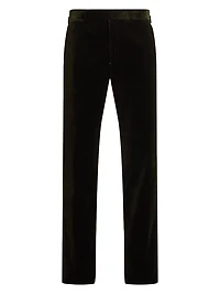 Cotton Velvet Slim-Fit Trousers