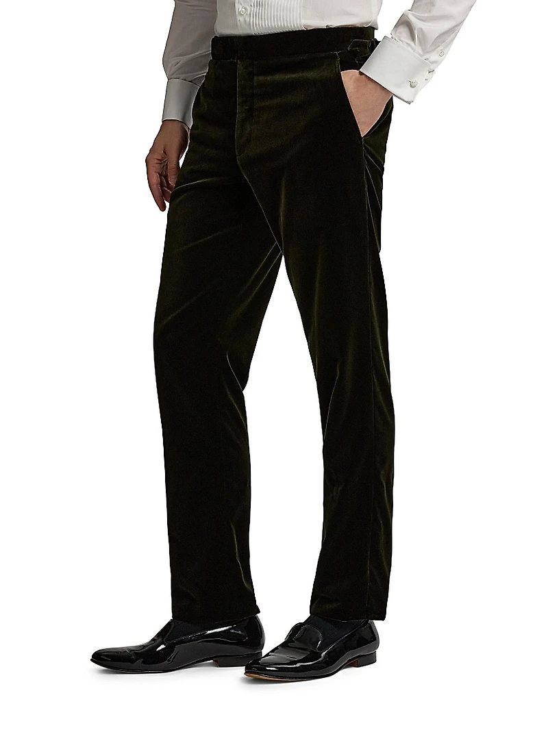 Cotton Velvet Slim-Fit Trousers