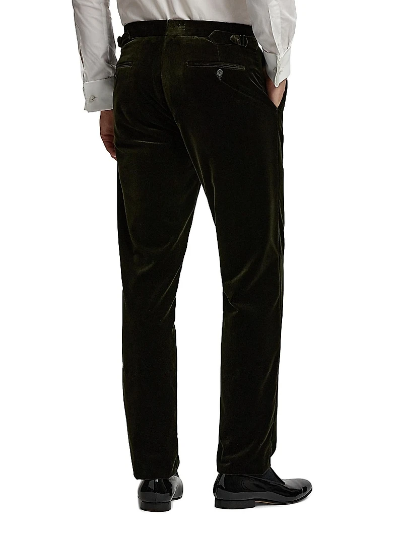 Cotton Velvet Slim-Fit Trousers