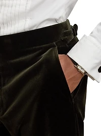 Cotton Velvet Slim-Fit Trousers