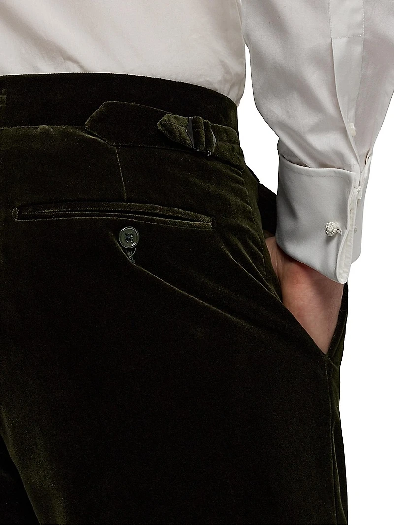 Cotton Velvet Slim-Fit Trousers
