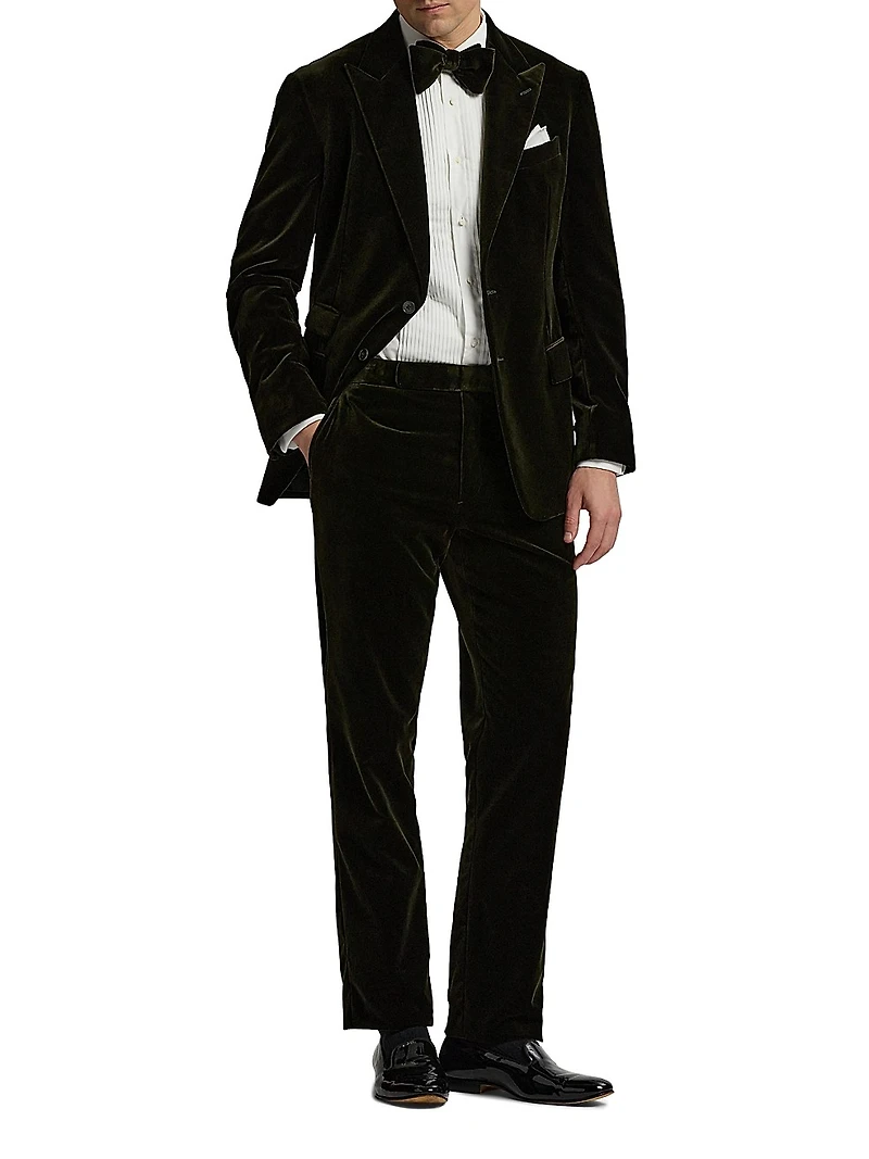 Cotton Velvet Slim-Fit Trousers