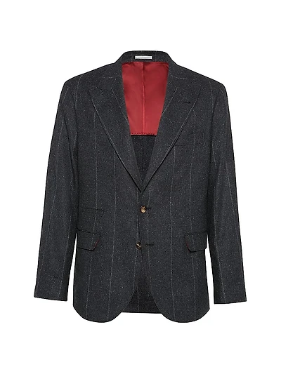 Chalk Stripe Flannel Deconstructed Blazer