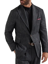 Chalk Stripe Flannel Deconstructed Blazer