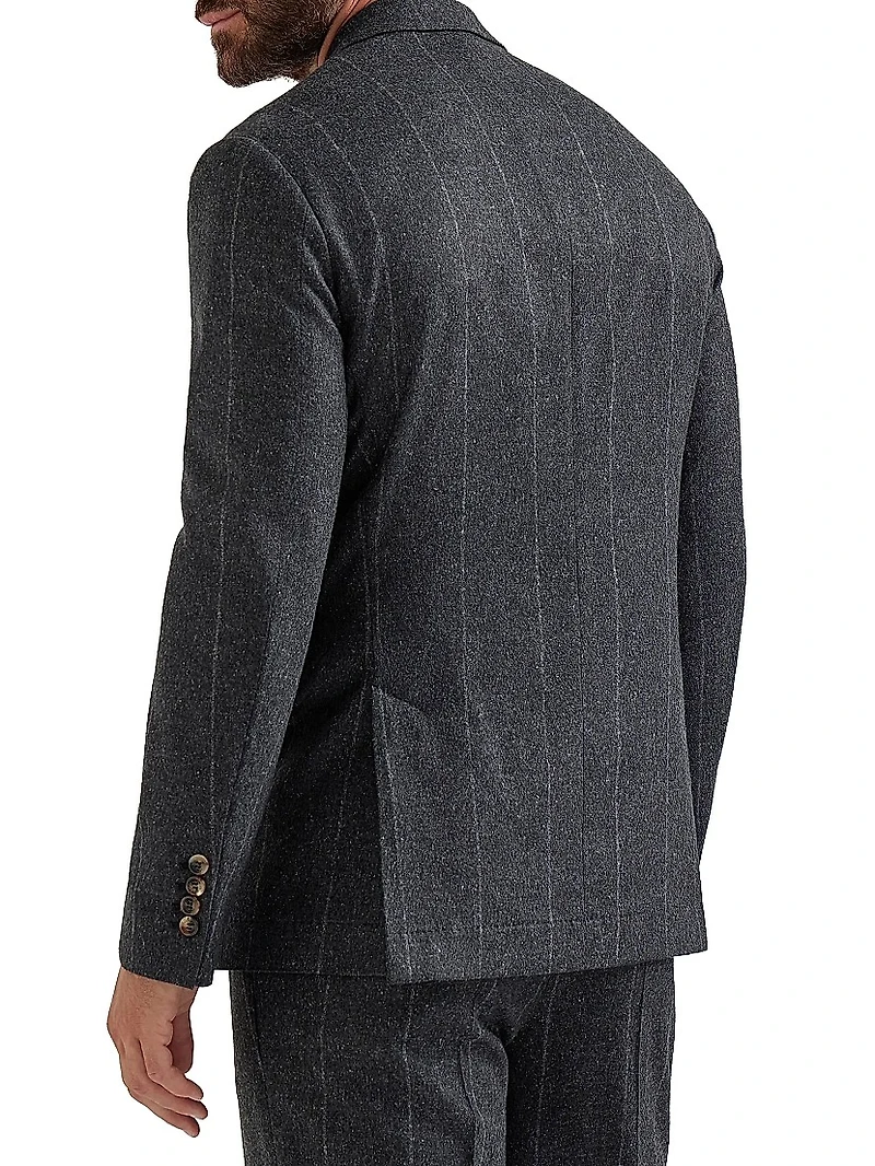 Chalk Stripe Flannel Deconstructed Blazer