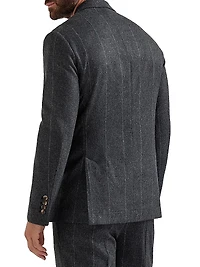 Chalk Stripe Flannel Deconstructed Blazer
