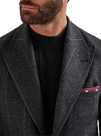 Chalk Stripe Flannel Deconstructed Blazer