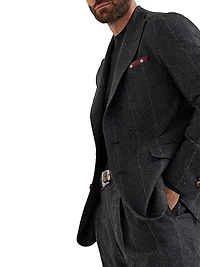 Chalk Stripe Flannel Deconstructed Blazer