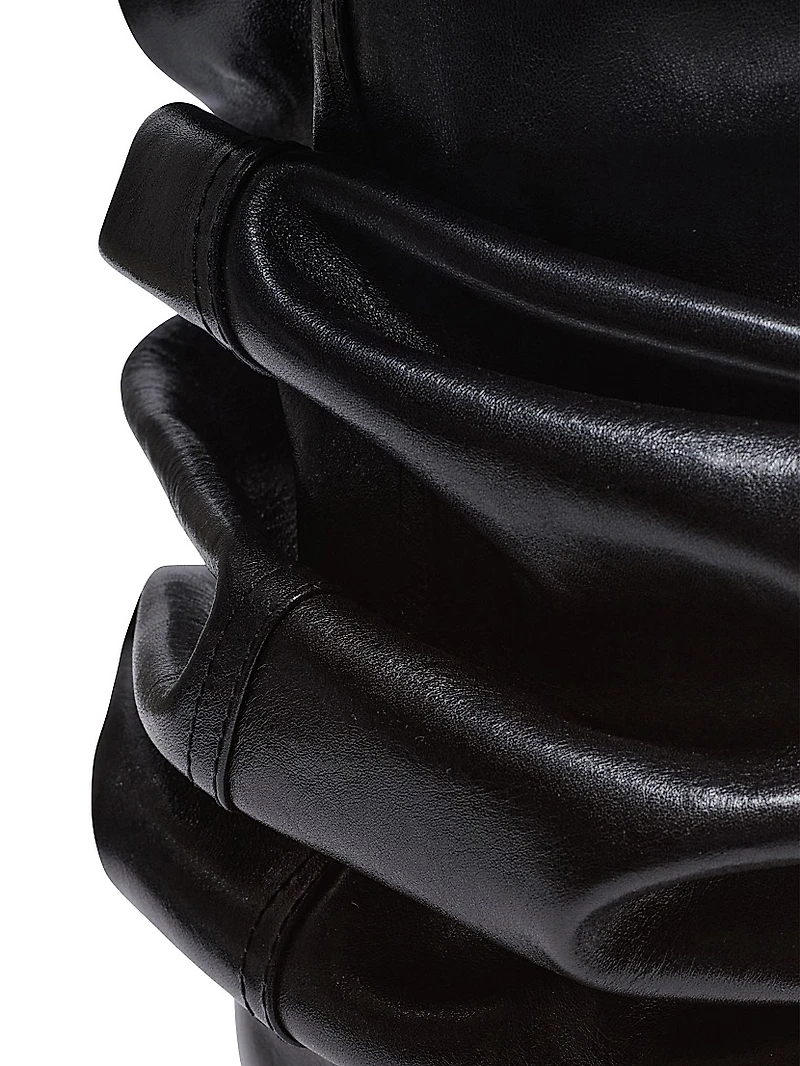 95MM Ruched Leather Over-The-Knee Boots