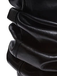 95MM Ruched Leather Over-The-Knee Boots