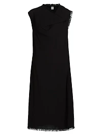 Frayed Scarf Midi-Dress
