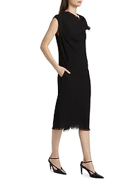 Frayed Scarf Midi-Dress
