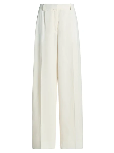 Fluid Wool-Blend Wide Trousers