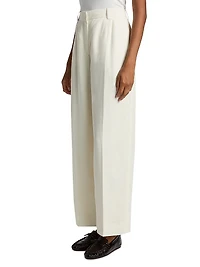Fluid Wool-Blend Wide Trousers
