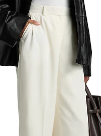 Fluid Wool-Blend Wide Trousers