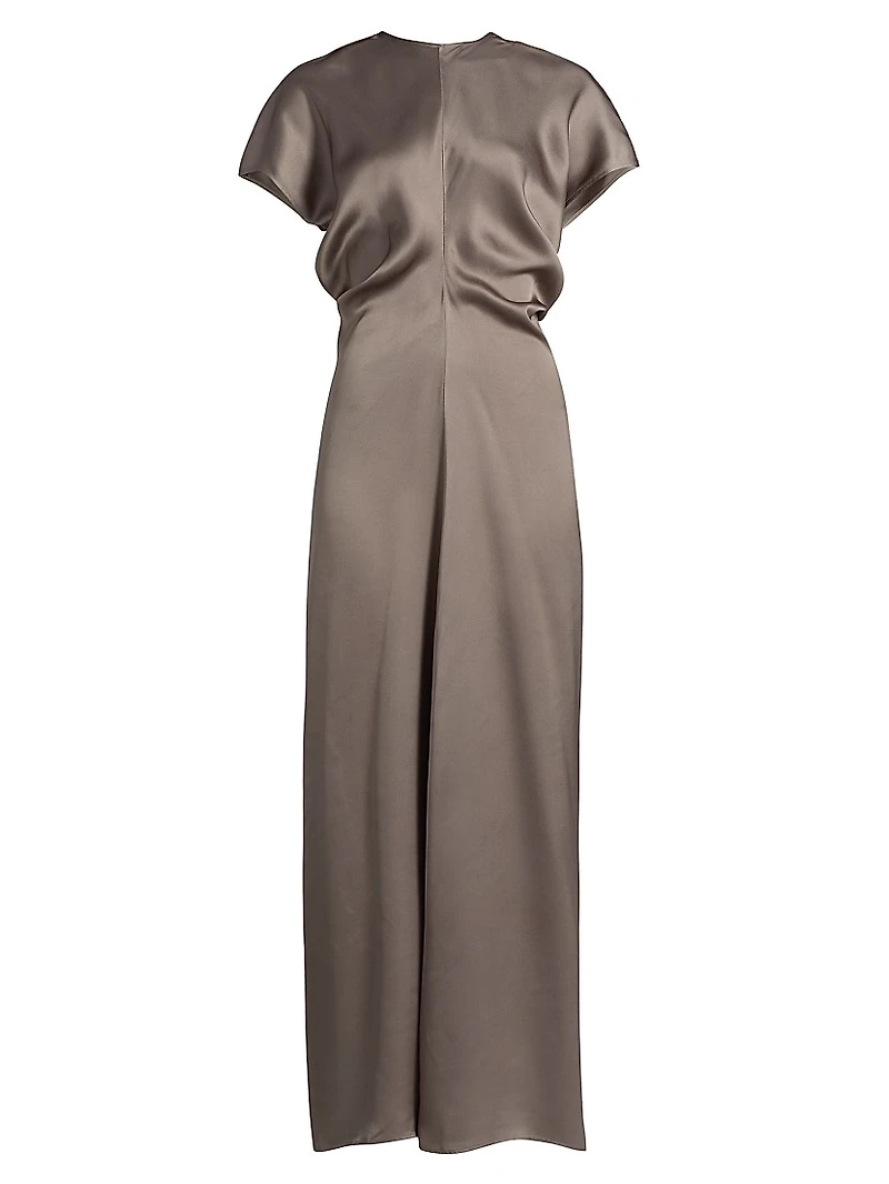 Slouch-Waist Satin Maxi Dress